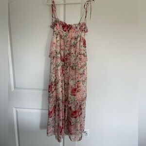 RED DRESS - Flourishing Frenzy Pink Floral Dress
